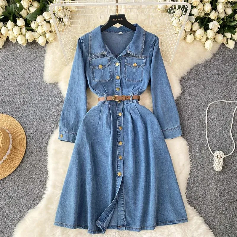 white christmas dresses JUNIORS DETACHABLE STRAP DENIM DRESS main image 0