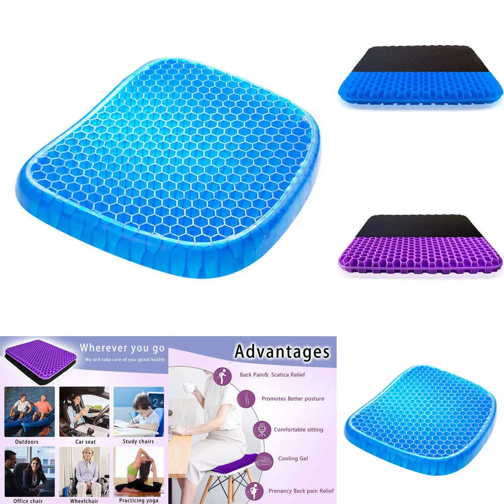 Coperture in Gel Cuscino Comfort Raffreddante con Copertura Antiscivolo Traspirante a Nido d'Ape su entrambi i lati, Facile da Pulire per Sedia a Rotelle per Auto da Ufficio Domestico