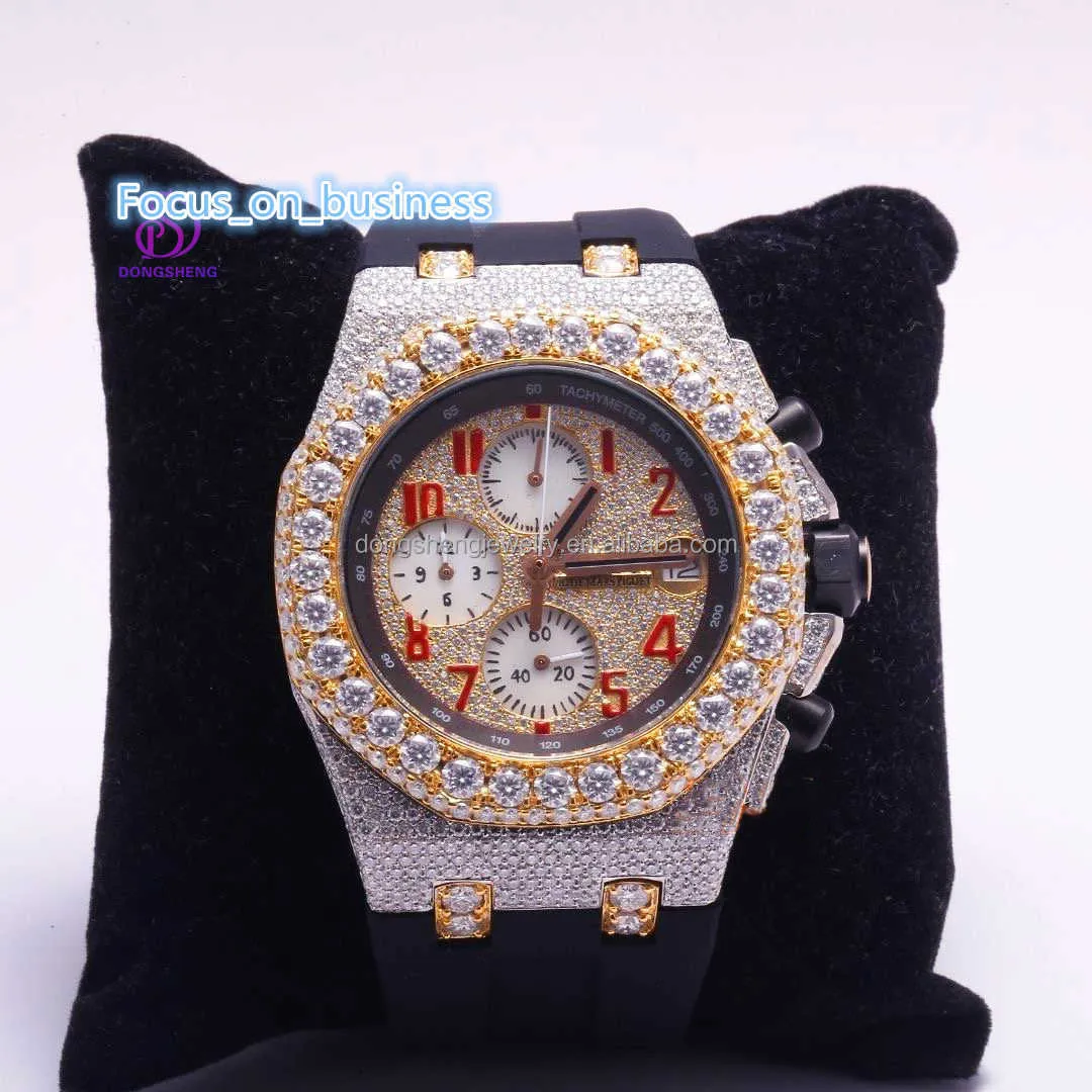 Gioielli Dongsheng Commercio all'ingrosso Uomini personalizzati c Orologi Iced Out Moissanite Luxury Fashion VVS Moissanite Watch