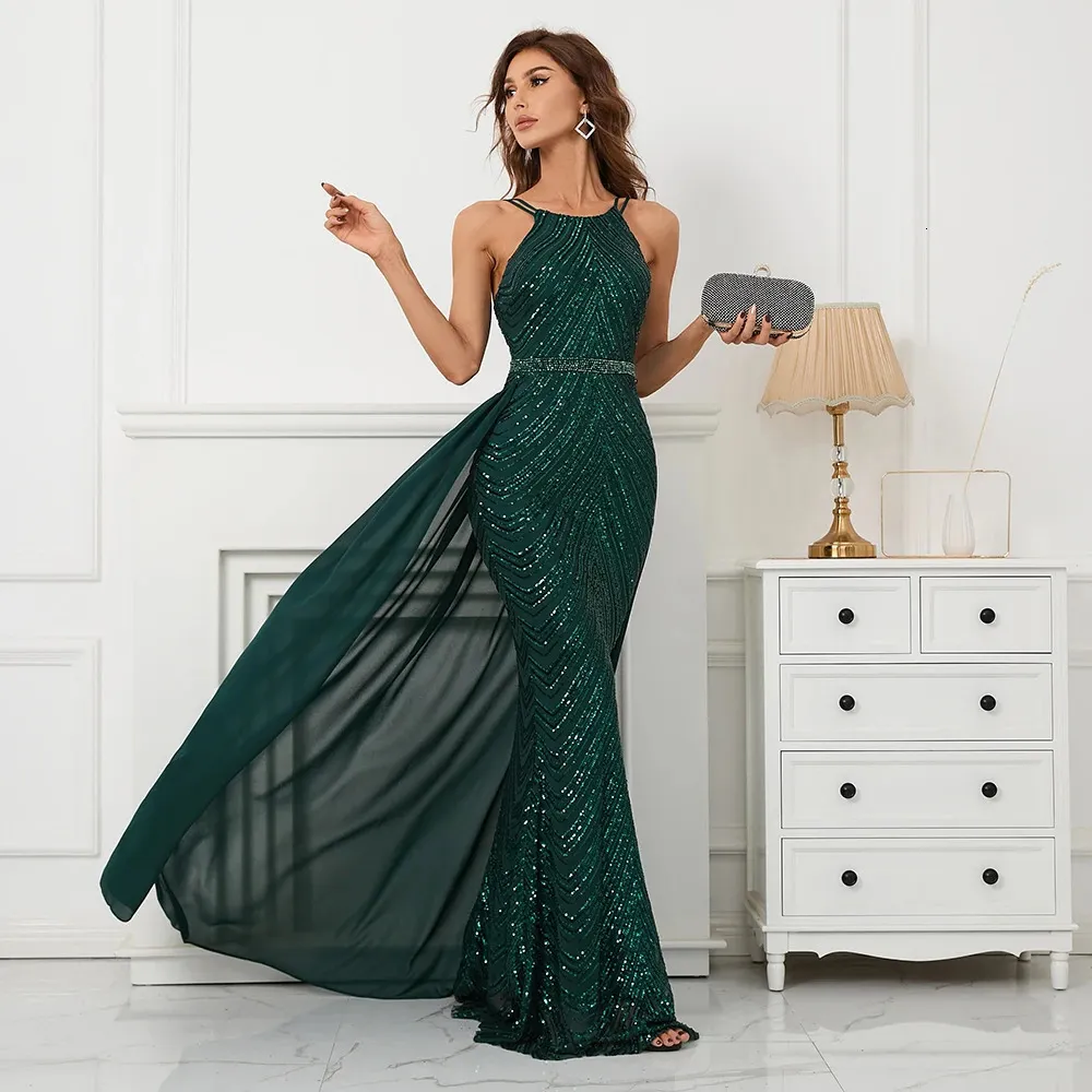 DHgate.com:Sexy Green Sequin Evening Dress with Detachable