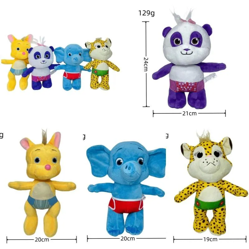 Word Party Text Party Panda Cheetah Kangaroo Elephant Plush Toys Wholesale Cartoon Cute