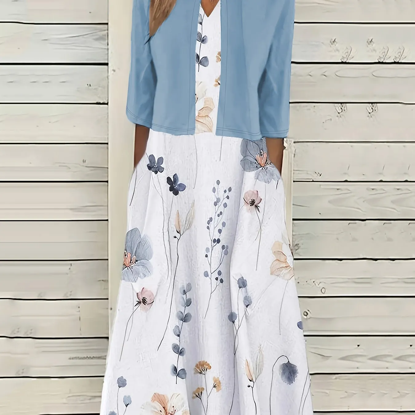 Elegant Floral Midi Dress: Summer Crew Neck, Quarter Sleeves - Shop Now!  Best Seller, Womens Midi Summer Dresses from Dhgate Basic & Casual Dresses  - price 76.5