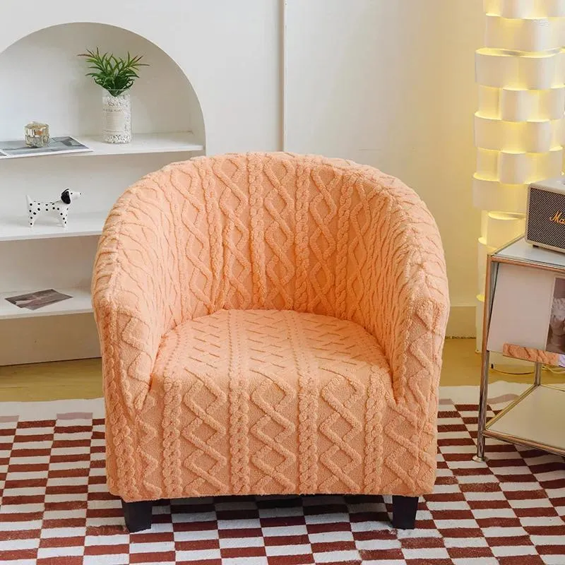 Housses de chaise en Jacquard de couleur unie, couvre-baignoire, pour la maison, le Club, le comptoir de Bar, le fauteuil, en Spandex, élastique, doux, pour canapé simple