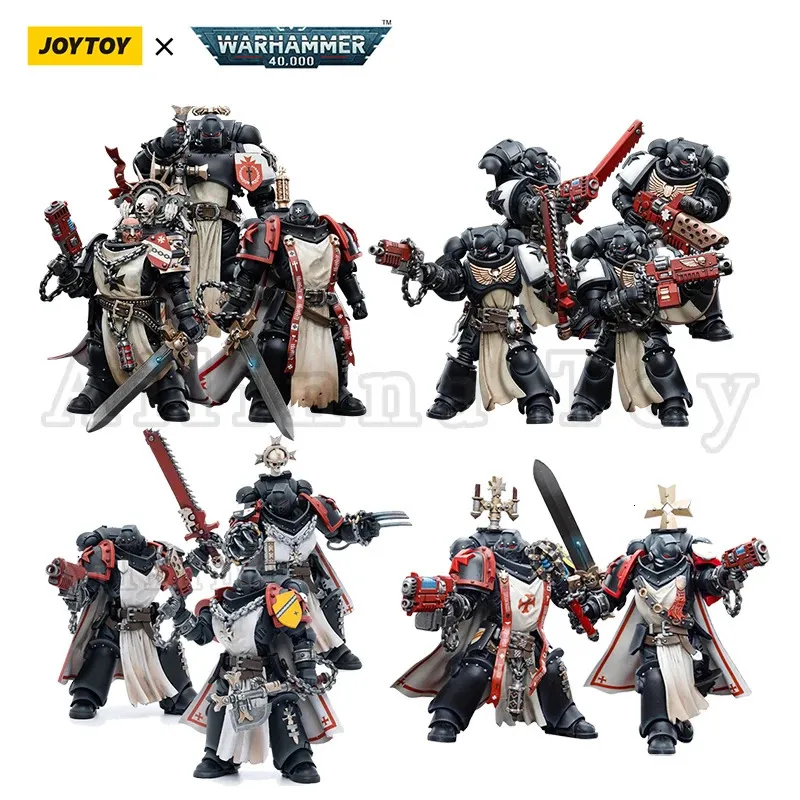 JOYTOY 1/18 Action Figure 40K Black Templars Squads Anime Collection Military Model 240328