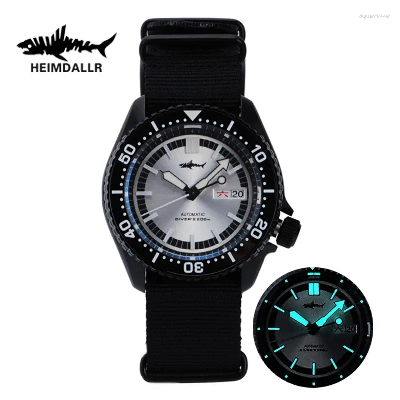 Armbanduhren Heimdallr SKX007 Diver Herrenarmbanduhr Japan NH36 Automatikwerk Saphir 20Bar Wasserdicht BGW-9 Leuchtend mechanisch