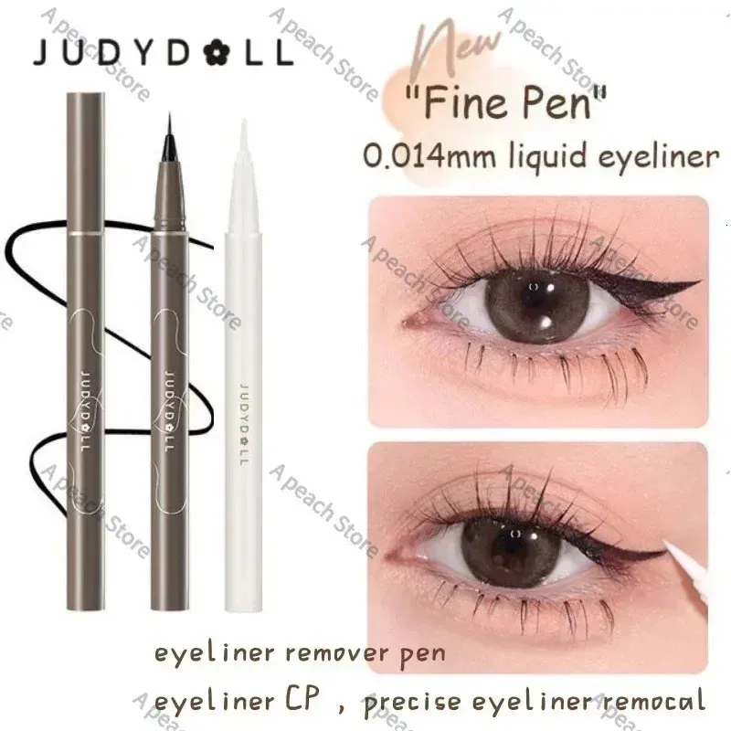 JudyDoll Black Liquid Eyeliner Pencil Waterproof 24時間長持ちするアイメイクスムーズスーパーファインアイライナーペン240327