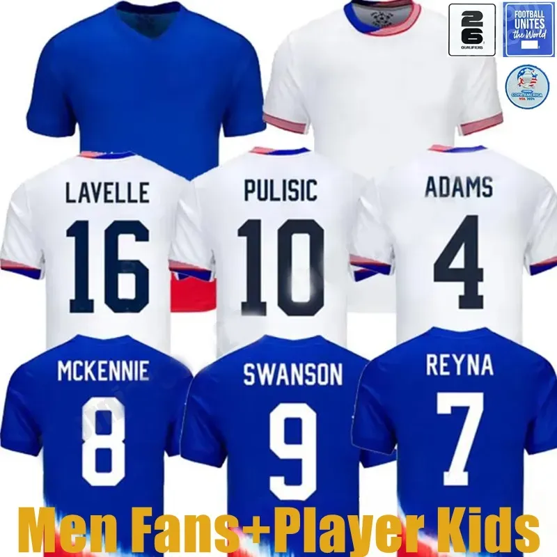 3XL 4XL 2024 PULISIC UsaS Soccer Jerseys REYNA AARONSON WEAH ACOSTA McKENNIE 23 24 Maillot De Futol FERREIRA DEST MORGAN Us A Football Shirt RAPINOE DUNN Men Women Kids