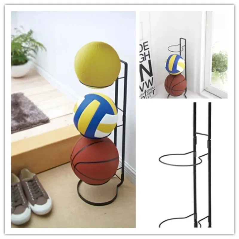 Стойка для хранения спортивных мячей, гаражное хранение, вертикальная стойка для мячей, многослойная стойка для хранения мячей, 3 стопки, держатель для баскетбольного мяча, витрина