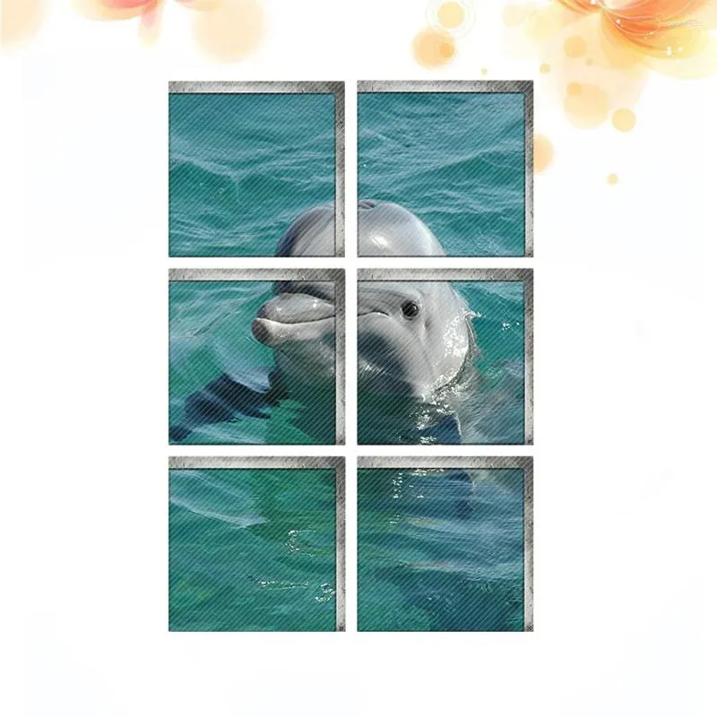 Maty do kąpieli naklejki wanna aplikacje 3D delfin samoprzylepny maty nieobowiązkowe naklejki tapety do dekoracji ściany podłogi