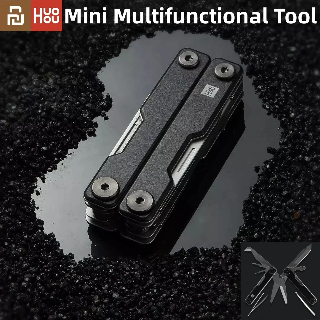 Kontrola Youpin Huohou Przenośna składana nożem nożyce wielofunkcyjne naczynia klęska MultiTool Mini Mini Outdoor Materia Camping Narzędzia przetrwania