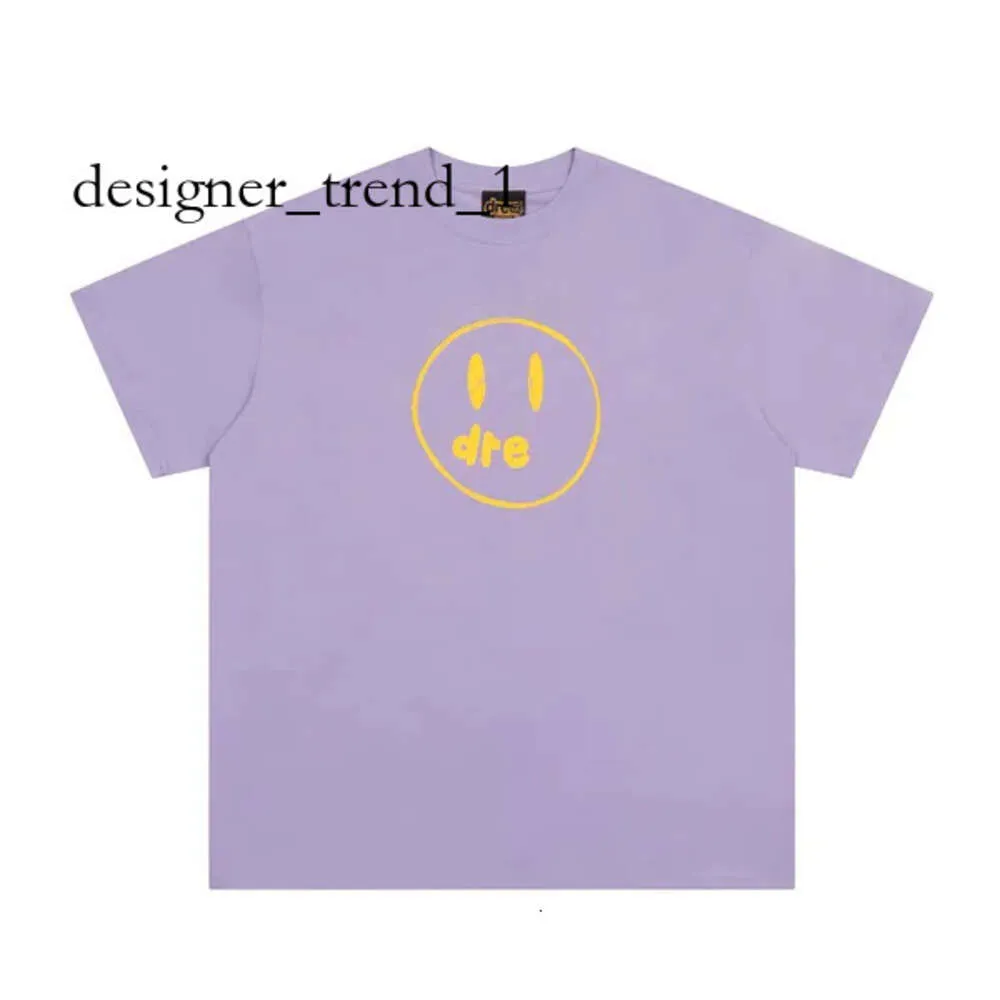 Drew Tshirt Designer Fashion Clothing Tshirt Luxury Mens Casual Tees Vintage Washed Old Smiling Face Drew Cotton Double Garn Loose Short Sleeve T-Shirt 7098