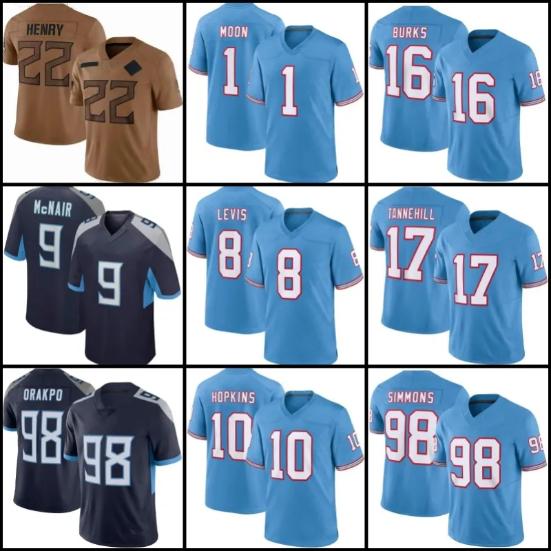 10 DeAndre Hopkins Will Levis Futbol Forması Treylan Burks Jeffery Simmons Kevin Byard Peter Skoronski Eddie George Steve McNair 20 Tony Pollard Ridley Sneed