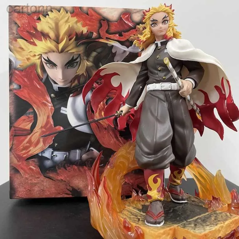 Anime manga demon rengoku kyoujurou anime action siffror diy pvc kimetsu no yaiba figur collect ornament doll gåva leksak 240401