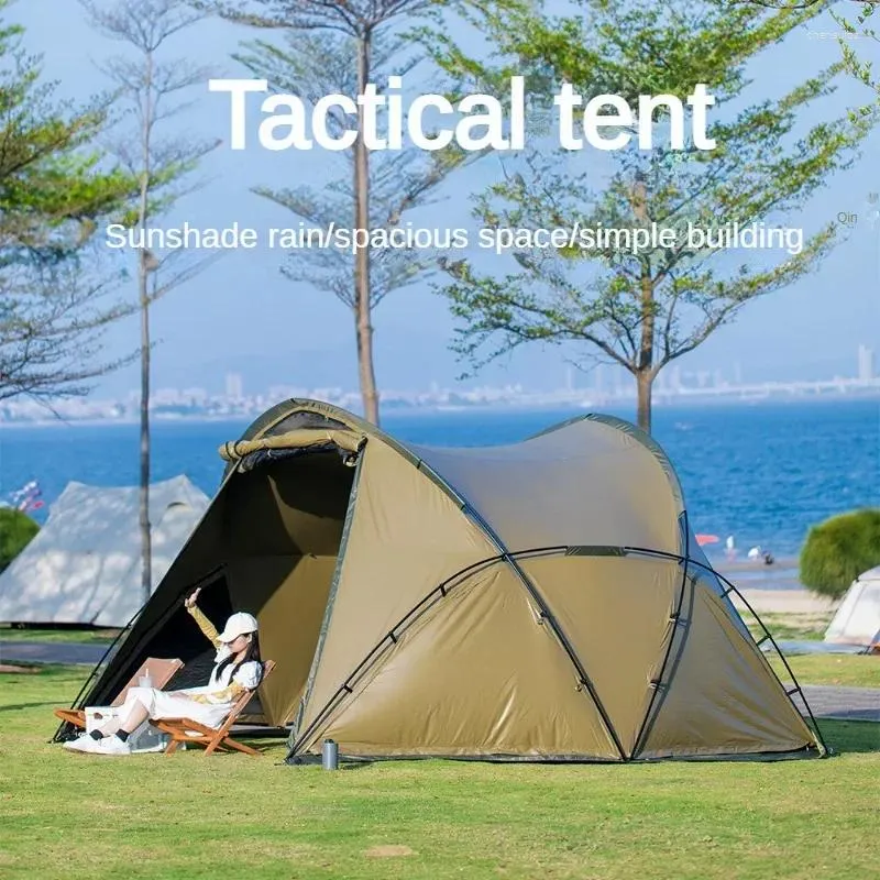 Tents And Shelters 5-8People Tactical Tent Outdoor Portable Tunnel Camping Equipment Canopy Wind Rain Sun Protection