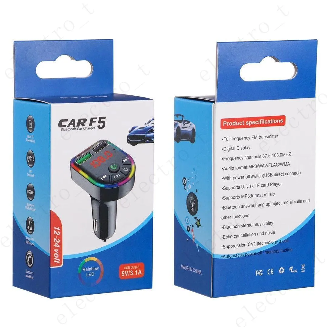 F5 Dual USB Car Charger Bluetooth. 5