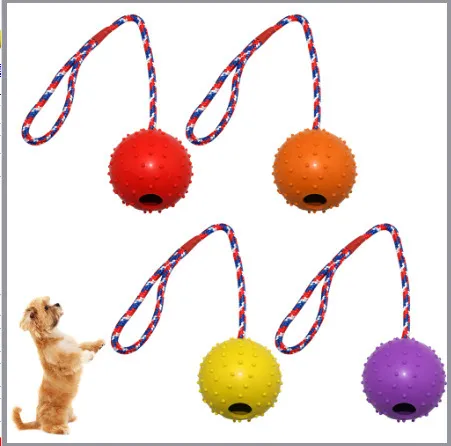 Jouet pour chien balle en caoutchouc cheveux dorés jouet pour animaux de compagnie balle molaire grand chien formation résistant aux morsures corde solide balle extensible