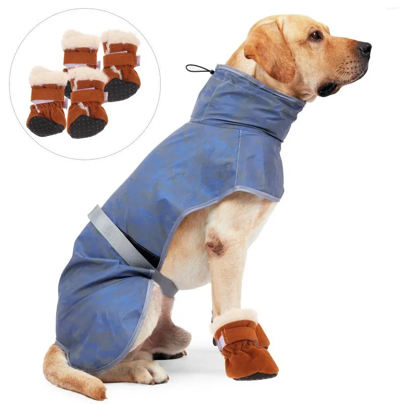 Vêtements de chien 4 pcs bottes de neige pour animaux de compagnie pour chiens grands moyens petits tampons antidérapants protecteur de chat mignon