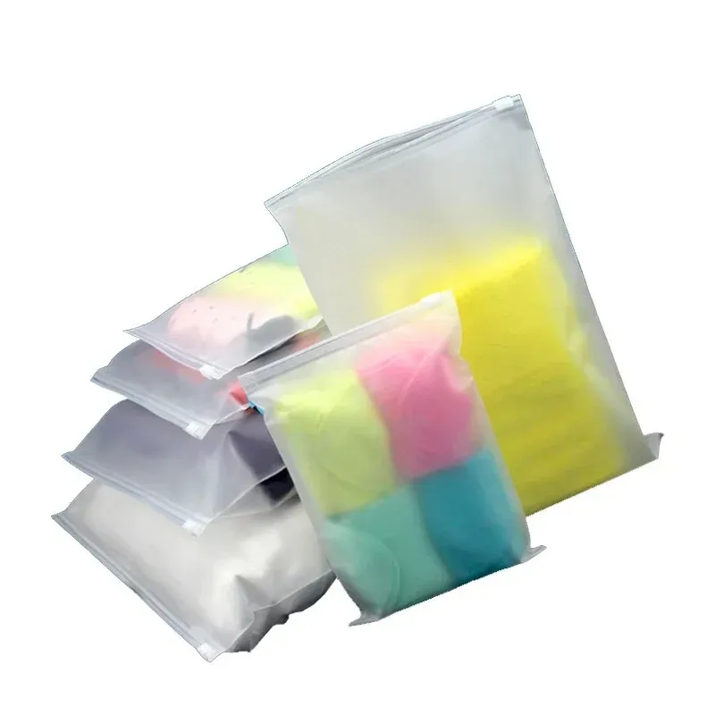 2024 Double Face Frosted Zipper Lock Self Seal Bags for Home Travel Storage Clothes Packaging Supplies