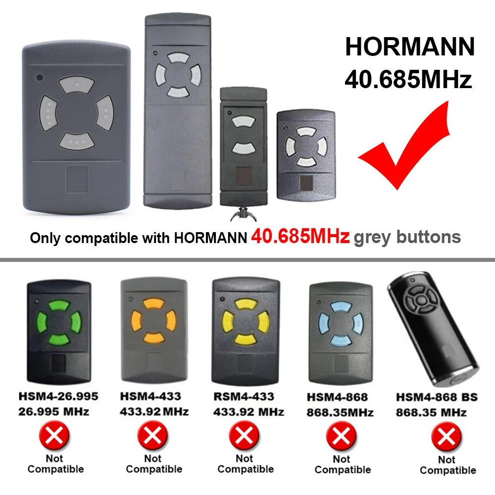 Hörmann Handsender Hse2 40 685 Mhz Programmieren 40 685 MHz Hormann HSM2 HSM4 HSE2 Garage Door Remote Control 40MHz Gate