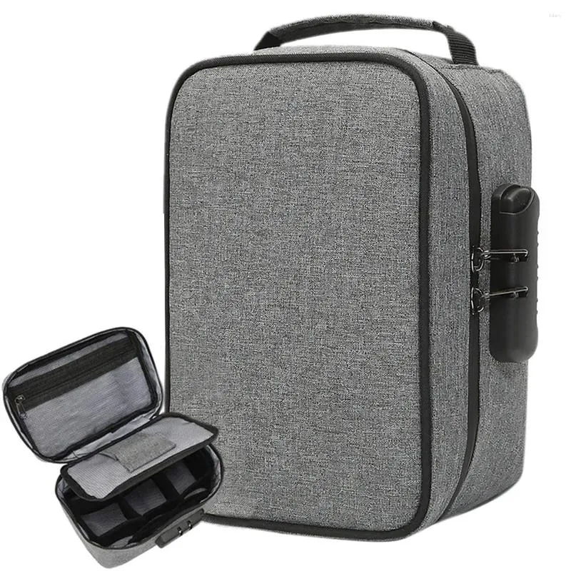 Sacs de rangement Sac anti-odeur Cigarette Stash Jar Bouteille Conteneur d'odeur avec serrure à combinaison