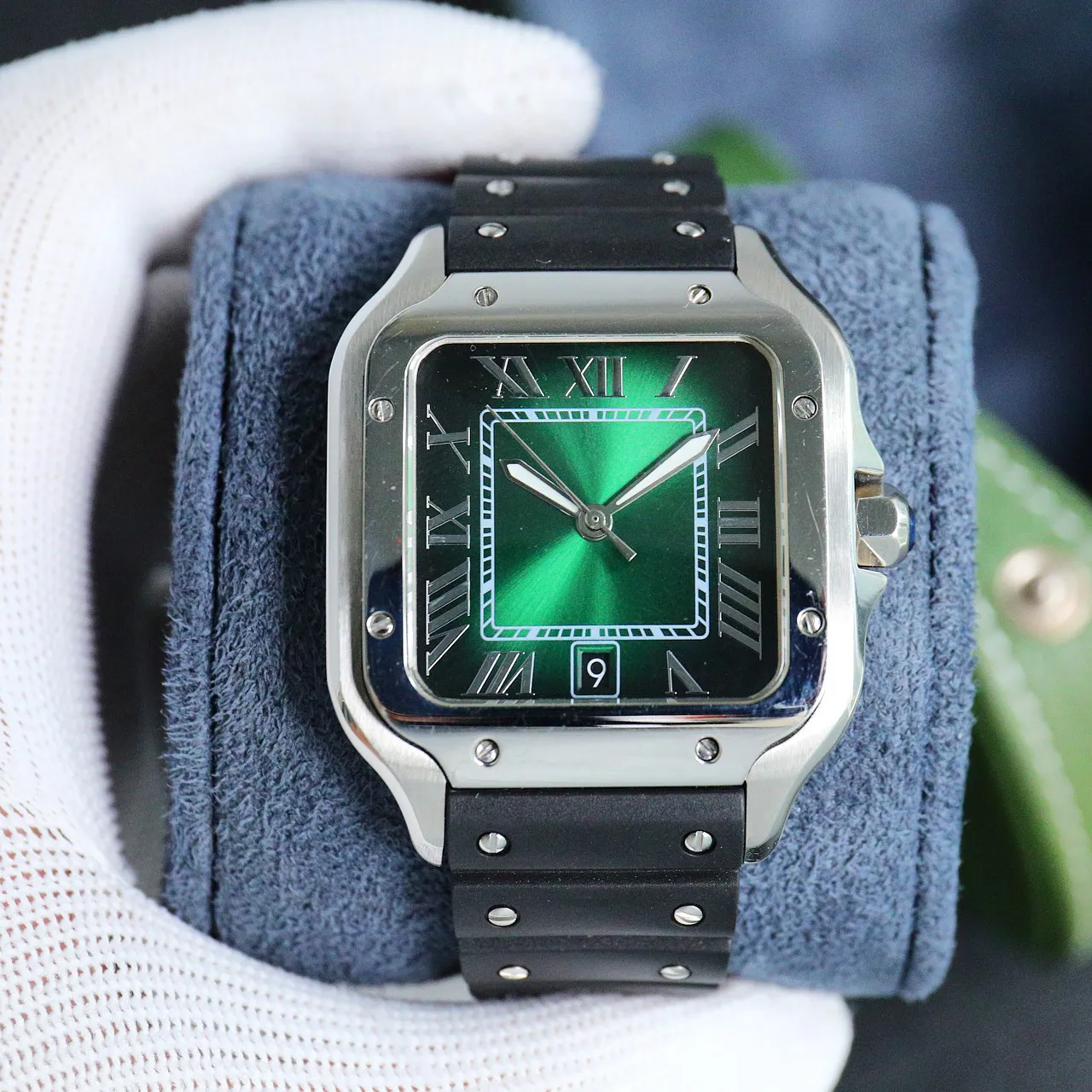 Montre de qualité supérieure montre des montres de mouvement mécanique automatique 39,8 mm montres en cristal saphir en caoutchouc en acier strip