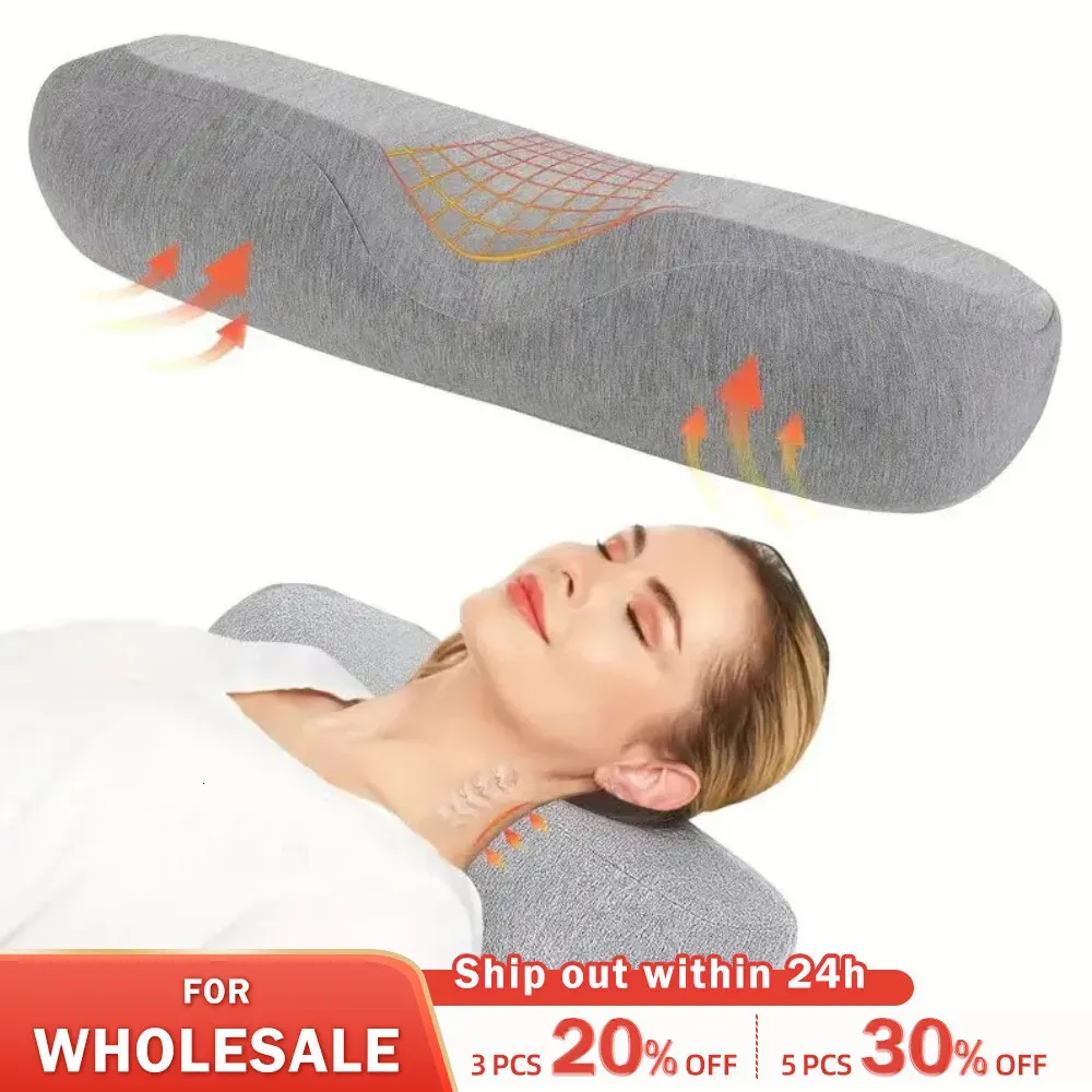 Memory Foam Almohada ortopédica ortopedic cervical ergonomía masaje dreing cuello dolor alivio de la cama de rebote lento 240321