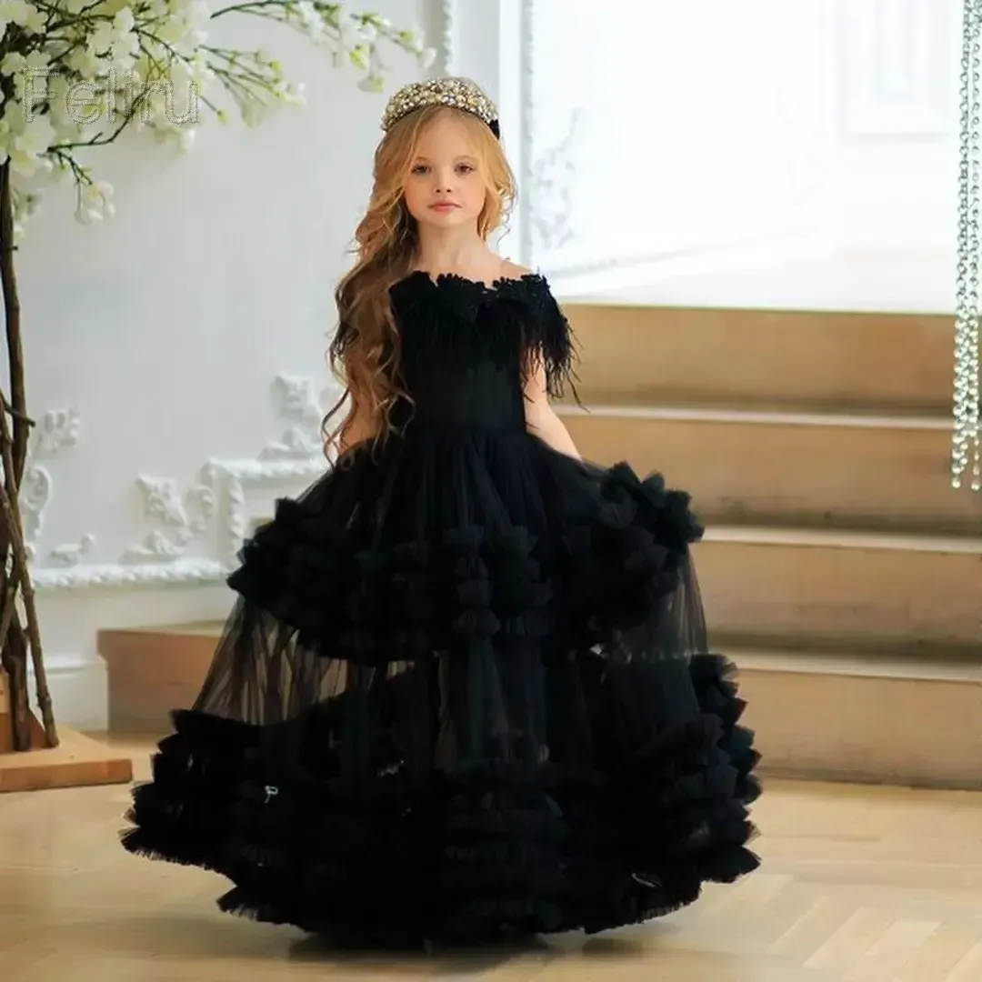 Black Flower Girl Dress Floor-Length Tulle Ball Gown with Bateau Neck and Short Sleeves for Toddlers from Dhgate Other Arts and Crafts - price 212.91 Black Flower Girl Dress Floor-Length Tulle Ball Gown with Bateau Neck and Short Sleeves for Toddlers from Dhgate Other Arts and Crafts - price 212.91