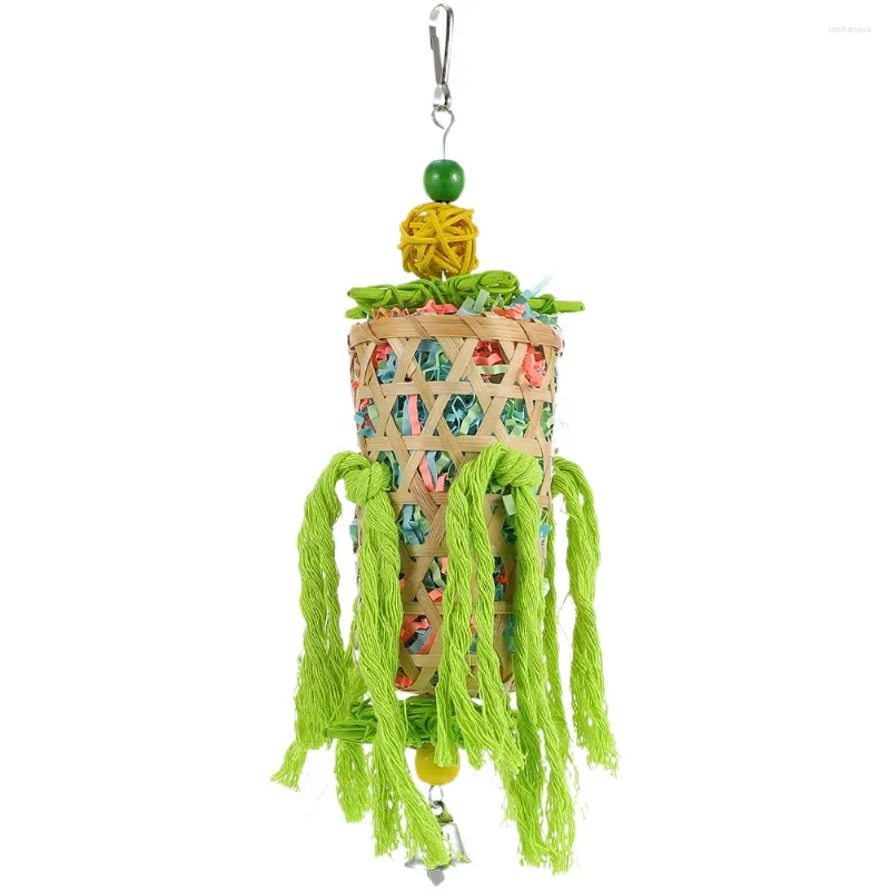 Other Bird Supplies Parrot Chew Toy Pet Cage Supply Hanging Biting The Plaything Chewing Teething Wooden Natural