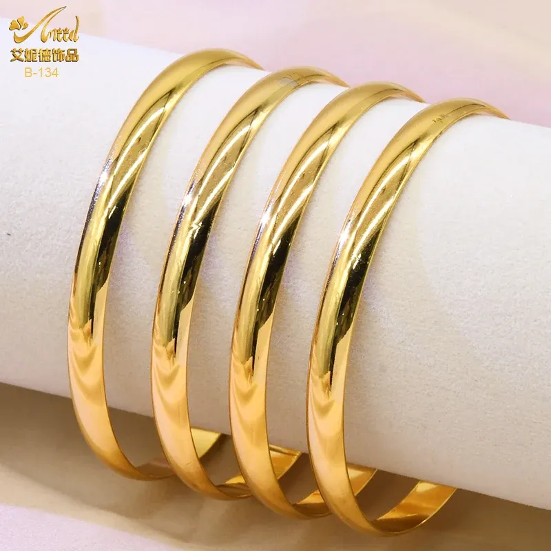 Bangles Aniid Dubai Plated Gold Bracelet Party Gifts Indian Women Luxe koperen Bangen Bangen Nigeriaanse bruid bruiloft Indiase sieraden Bergjes