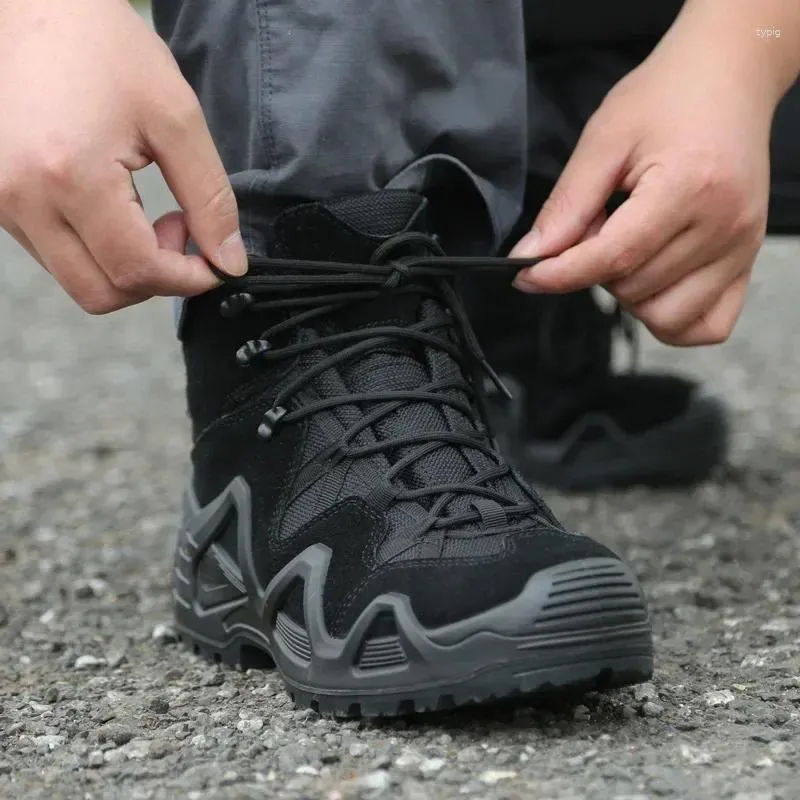 Fitness Shoes Men Tactical Military Training Desert Boots Male Outdoor Camping Hiking Climbing Trekking Hunting Non-slip Sports Sneakers