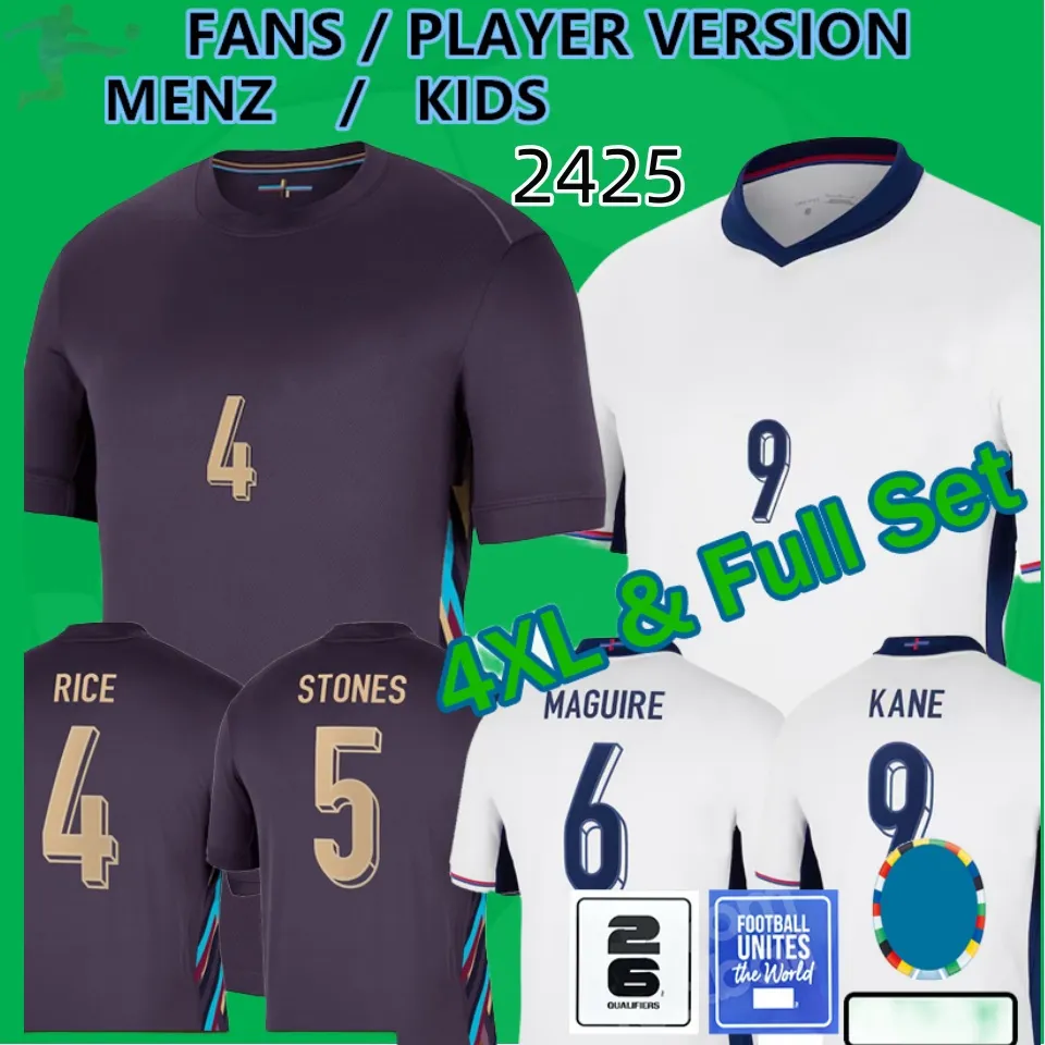 2024 2025 Euro Cup Soccer Jerseys Bellingham Kane Mount Saka Sterling Grealish Rashford Mainoo 24 25 National Team Women Män barn Full Kits Football Shirt