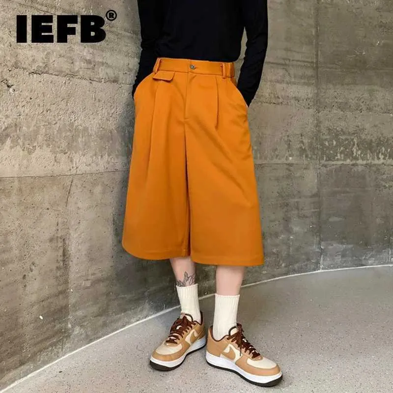 Men's Shorts Mens Shorts IEFB winter new mens wool shorts casual wide leg straight leg shorts niche design clothing 2023 9C3613C240402