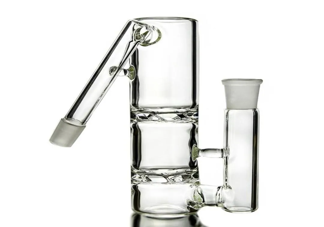 Clear Double Cyclone Glass Ash Catcher 45 grader 14mm 18mm Ashcatcher Dis Perc Ash Catchers Smoking Bong Accessories DAB TOOLS272H2251741