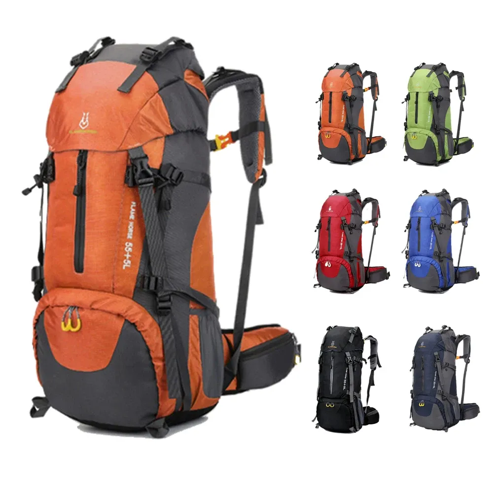 バッグデザートフォックス60Lキャンプバックパック頑丈なハイキング登山リュックサック新しいマルチポケットクライミングバッグ強いベアリング能力