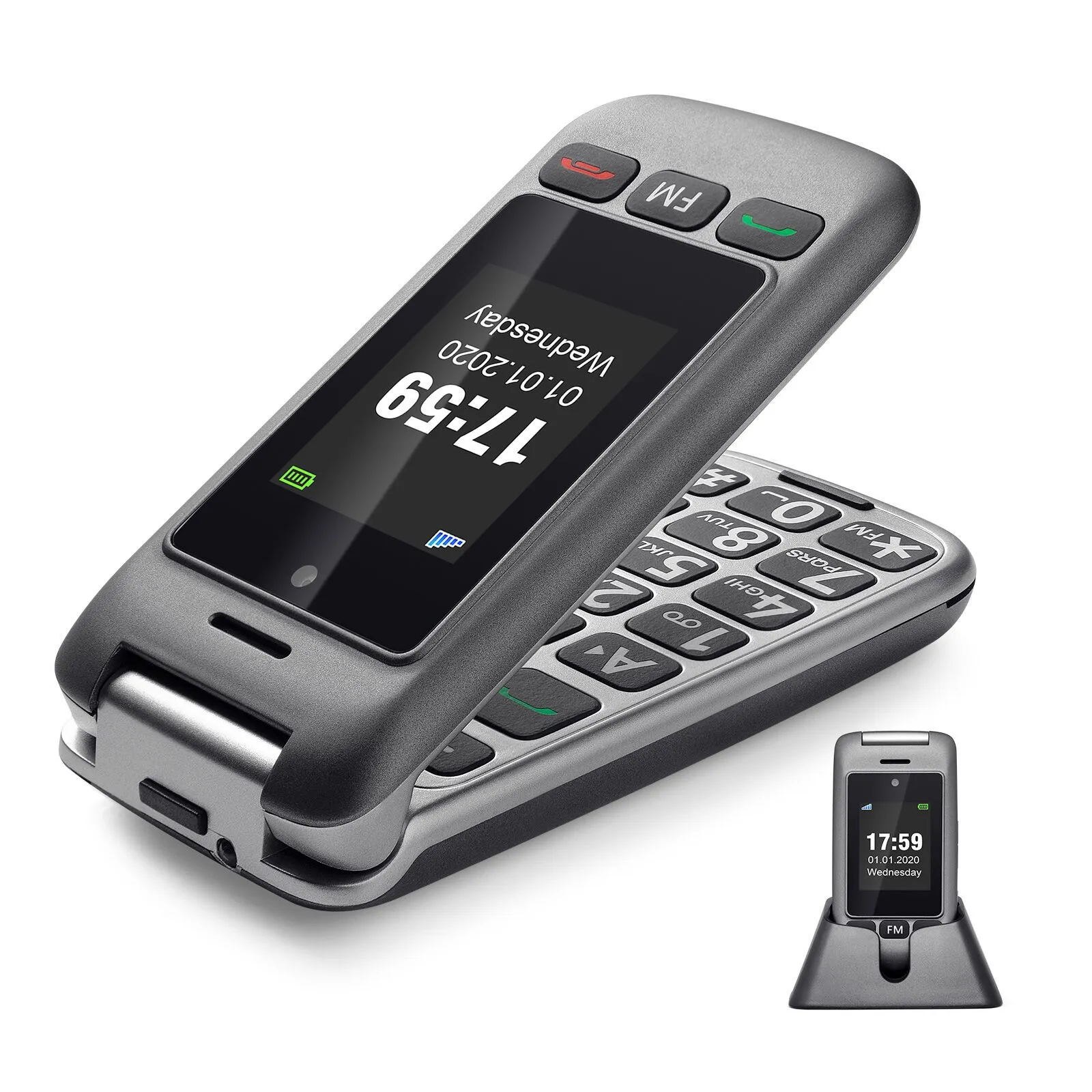 DHgate.com:WCDMA 3G Flip Mobile Phone Artfone G6 For Elderly Big Rubber ...