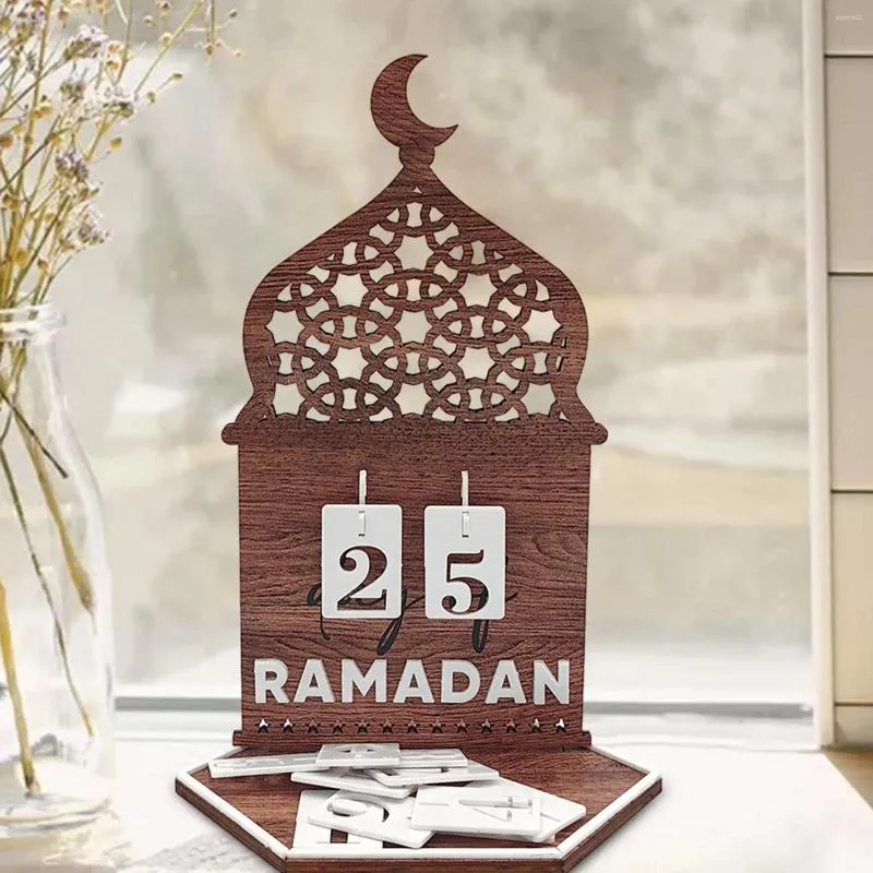 Decorazione per feste Ramadan Calendario dell'Avvento Po Oggetti di scena Decorazioni per la tavola artistica Eid Mubarak per libreria per la casa in fattoria