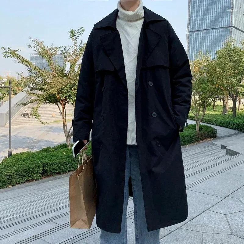 Heren trenchcoats heren herfst zachte mode streetwear knappe tooling baggy casual kleding Japanse stijlvolle winddicht mannelijk