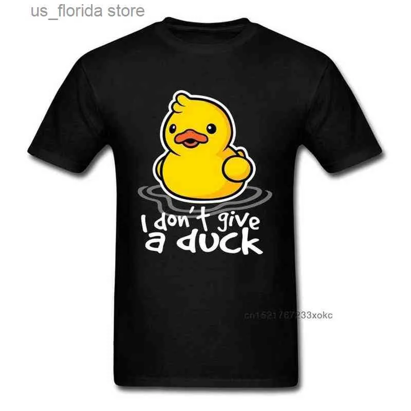 T-shirt da uomo T-shirt estiva I Don't Give A Duck Ts Uomo Abiti divertenti Nero Giallo Top T-shirt in cotone Kawaii Regalo fidanzato Tshirt G1222 Y240402