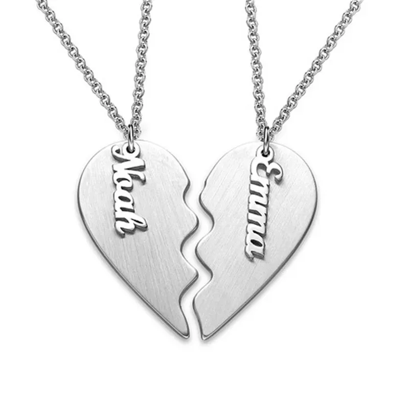 Colliers AIYANISHI 925 argent personnalisé nom coeur collier pendentif personnalisé plaque signalétique colliers pour femmes hommes cadeaux faits à la main