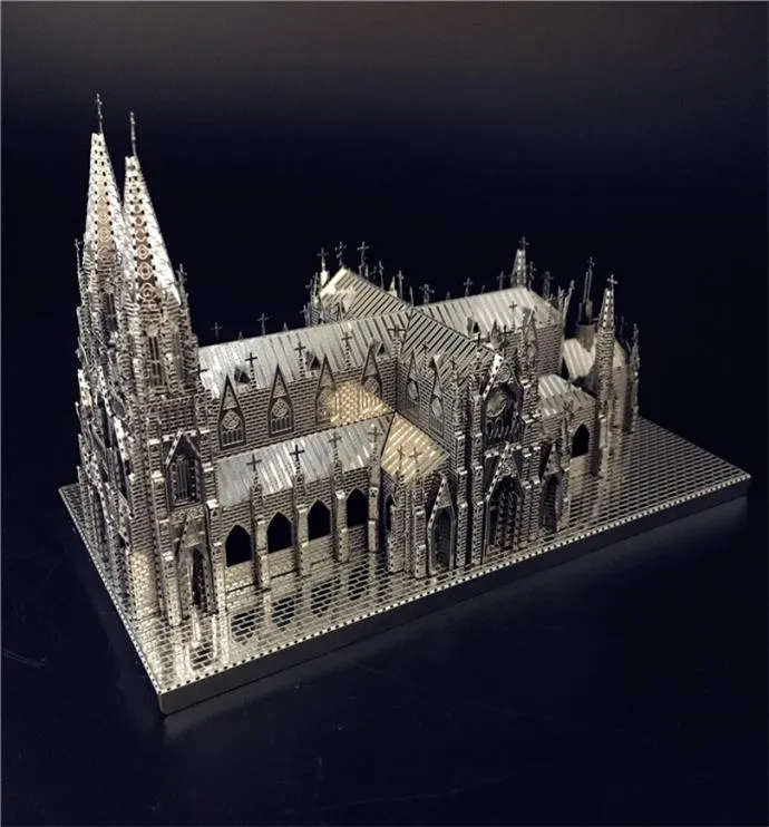 MMZ Model Nanyuan 3D Puzzle Metal Montaj Modeli St Patrick039s Katedral Model Kitleri DIY 3D Lazer Kesme Oyuncak Yaratıcı Oyuncaklar 9607876