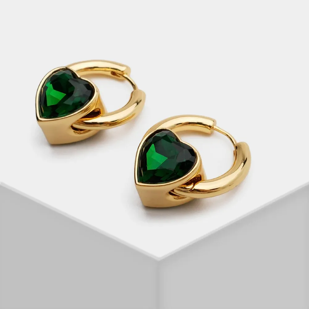 Boucles d'oreilles Amorita Boutique tendance vert géométrique coeur boucles d'oreilles pour femmes fille robe cadeau