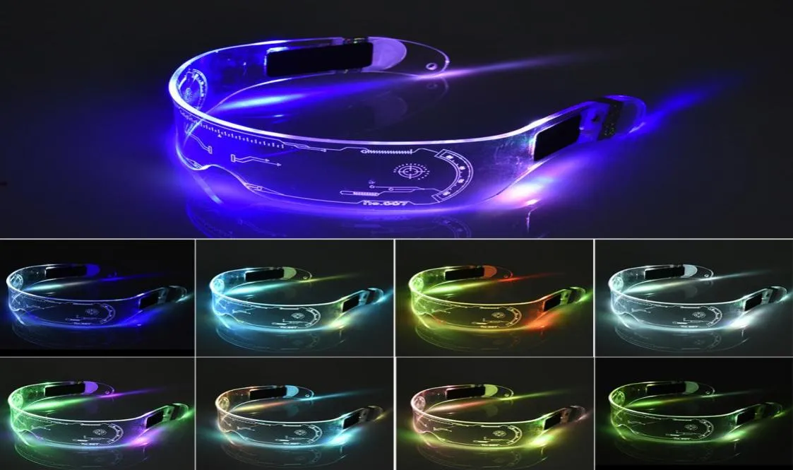 LED Luminous okulary LED El Wire Neon Light Up Visor Eyeglasses Bar Party Eyeware na Halloween Party świąteczne 5560879