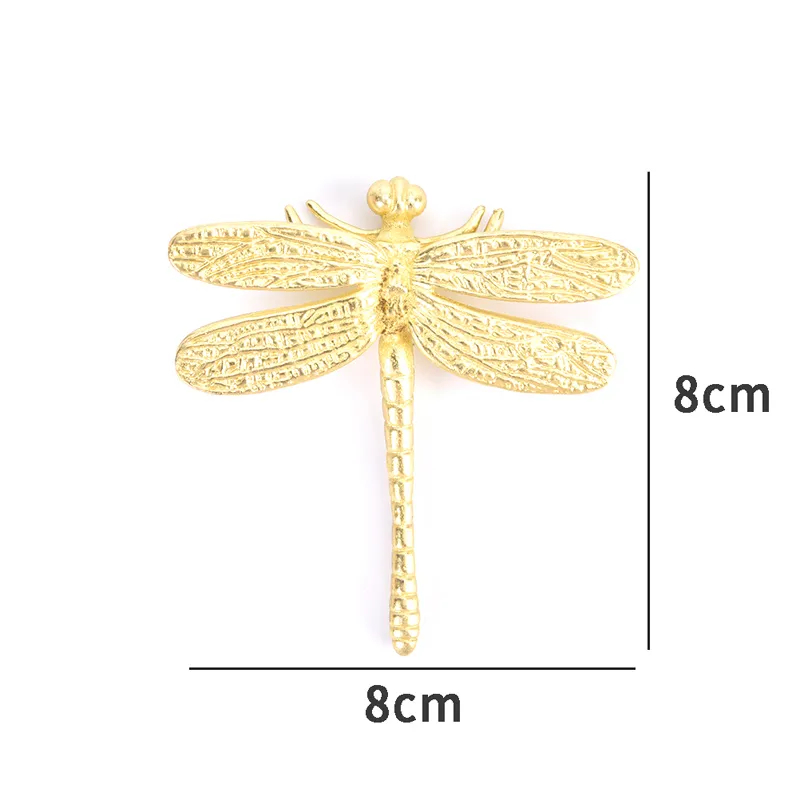 Brass Dragonfly Handle Simple Nordic Cabinet Gold Pure Copper Drawer Door Knob