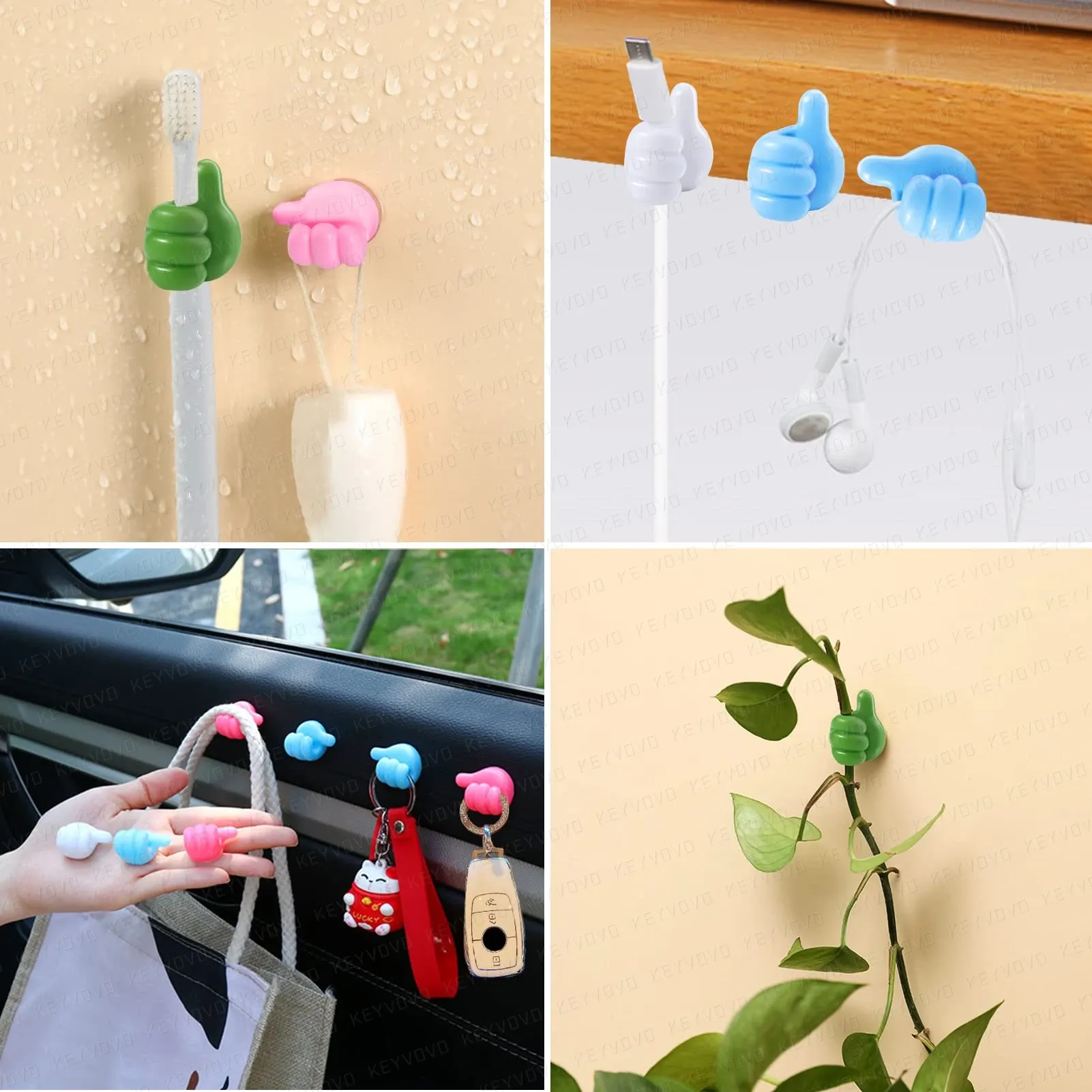 Cable Clip Organizer Wall Hooks Silicone Thumb Self Adhesive Cord Holder Wire Hanger Storage Office Desk Car Kitchen Bathroom