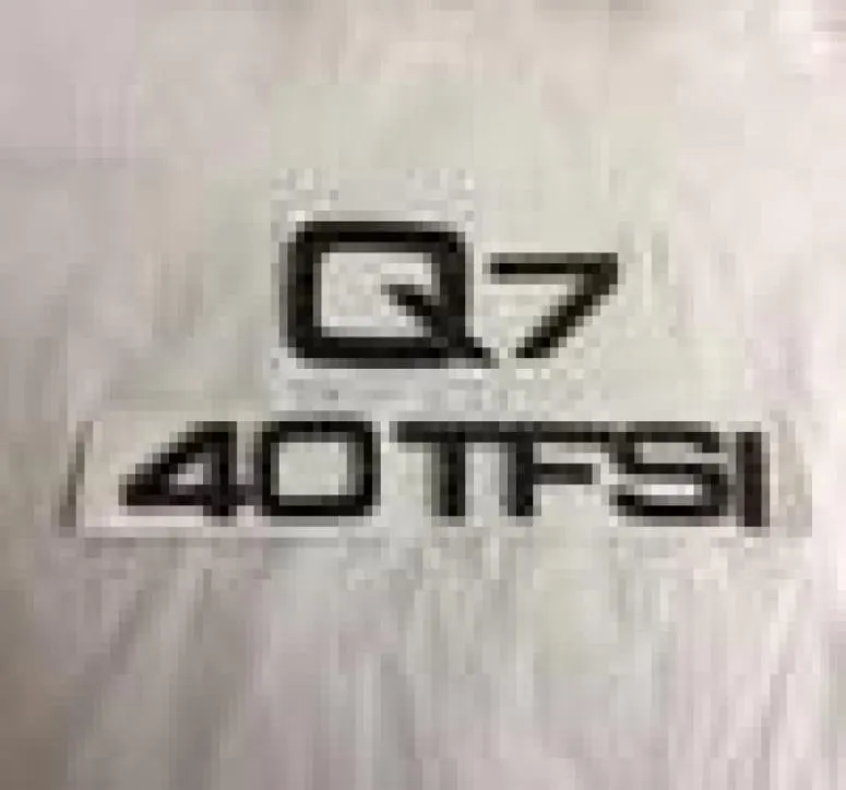 3D Chrome Q7 40 TFSI Letter Trunk Emblem Emblem Black5771803 용 후면 배지 데칼 스티커