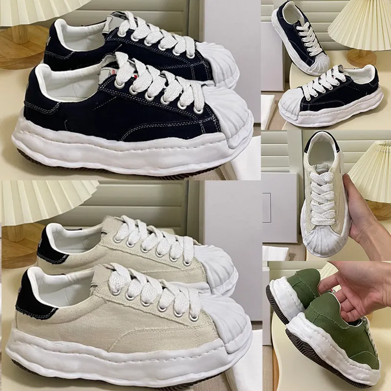 mmy maison mihara yasuhiro shoes womens trainers designer mens sneakers color blocked canvas upper dissolves double layered combined rubber casual shoe