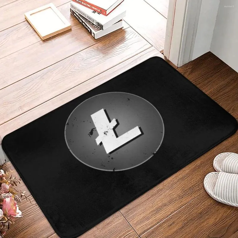 Carpets Litecoin Logo LTC Doormat Rug Carpet Mat Footpad Bath Non-slip Entrance Kitchen Bedroom Absorbent Dust Removal