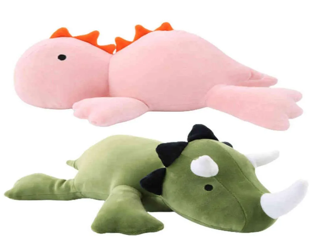 38cm Dinosaur Weighted Plush Toy Cartoon Pink Green Dinosaur Cute Soft Stuffed Animal Pillow For Kid Christmas Birthday Gift T22083871816