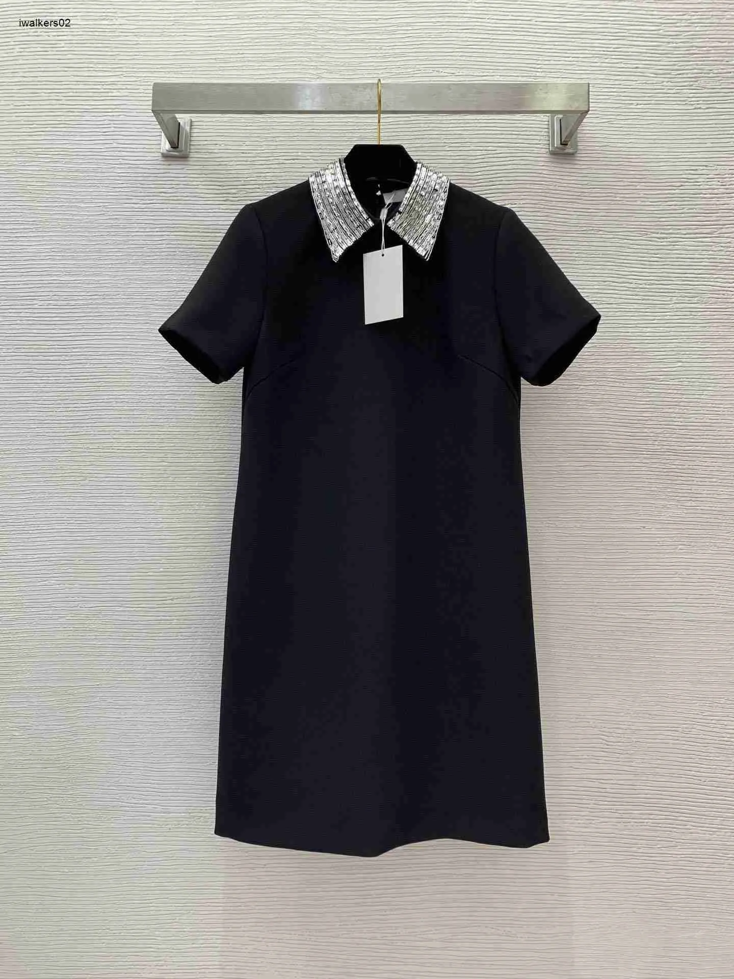 Designer Dress Women dresses Brand skirts Fashion LOGO dress short sleeves dresses Sexy Diamond beaded collar dinner party luxury skirt Apr 02