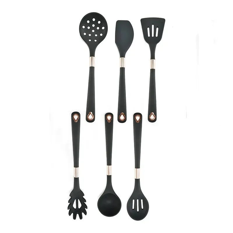 Pentole da cucina Utensili da cucina in silicone Pentole antiaderenti Strumento di cottura Spatola Mestolo Frullini uova Pala Cucchiaio Utensili da zuppa Set